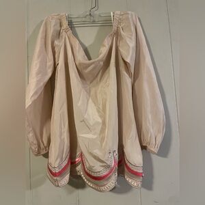 Lilly Pulitzer WOMENS SIZE M Oyster Shell Adira Off The Shoulder Blouse Top Silk